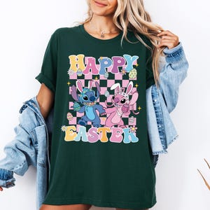 Stitch Angel Easter Day Shirt, Happy Easter Sweatshirt, Disney Easter Tee, Stitch Bunny Shirt, Angel Bunny Shirt, Easter Disney Trip Sweat