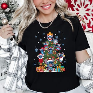 Disney Stitch Christmas Shirt, Disney Holiday Christmas Shirt, Disney Santa Stitch Xmas Shirt, Disneyland Holiday Christmas T-shirt