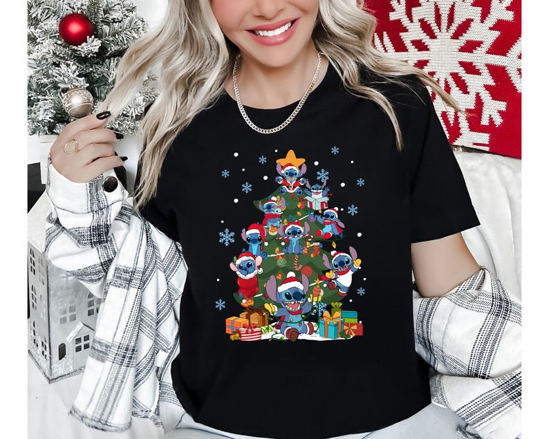 Disney Stitch Christmas Shirt, Disney Holiday Christmas Shirt, Disney Santa Stitch Xmas Shirt, Disneyland Holiday Christmas T-shirt