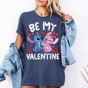 Dİsney Be Mine Valentine Sweatshirt, Stitch And Angel Be Mine Valentine Shirt, Happy Valentines Day T-Shirt, Husband and Wife Shirt