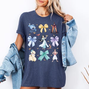 Chemise coquette princesse Jasmine, chemise aquarelle Disney, chemise Prince Aladdin, chemises assorties pour les vacances Disneyland, t-shirt Magic Kingdom
