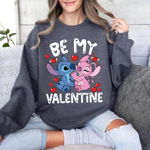 Dİsney Be Mine Valentine Sweatshirt, Stitch And Angel Be Mine Valentine Shirt, Happy Valentines Day T-Shirt, Husband and Wife Shirt