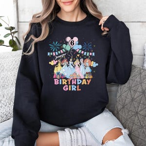 Custom Name Princess Shirt, Disney Princess Birthday T-Shirt, Disney Birthday Girl Tee, Elsa and Friends Sweatshirt, Birthday Party Sweat