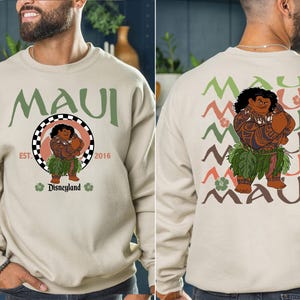 Princess Moana Characters Sweatshirt, Disney Hei Hei Pua Maui Tala Simea Hoodie, Disneyland Family Vacation Sweater, Disney Trip 2026 Sweat