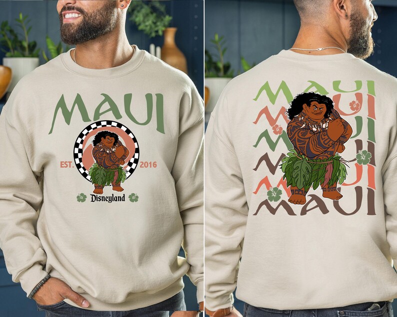 Princess Moana Characters Sweatshirt, Disney Hei Hei Pua Maui Tala Simea Hoodie, Disneyland Family Vacation Sweater, Disney Trip 2026 Sweat