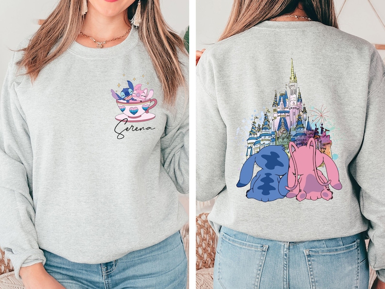 Disney Stitch & Angel T-Shirt, Disney Family Trip Tee, Disneyland Vacation Shirt, Disney Stitch Custom Sweater, Disneyworld Family Trip Tee