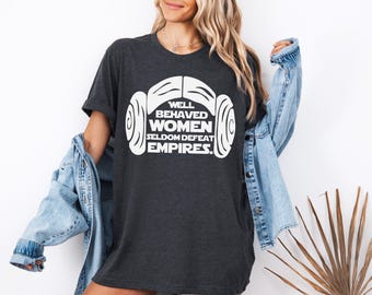 Camiseta de Star Wars, camiseta de Seldon "Mujeres Bien Portadas" y "Derrota Imperios", camiseta de la Princesa Leia Organa, suéter de vacaciones en Disneyland, camiseta de viaje a Disney
