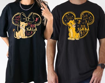 Her Simba His Nala Matching Shirt, Disney Lion King Valentine Shirt, Disney Wife Husband Shirt, Disney Honeymoon Tee, Animal King Lover Tee