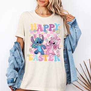 Stitch Angel Easter Day Shirt, Happy Easter Sweatshirt, Disney Easter Tee, Stitch Bunny Shirt, Angel Bunny Shirt, Easter Disney Trip Sweat