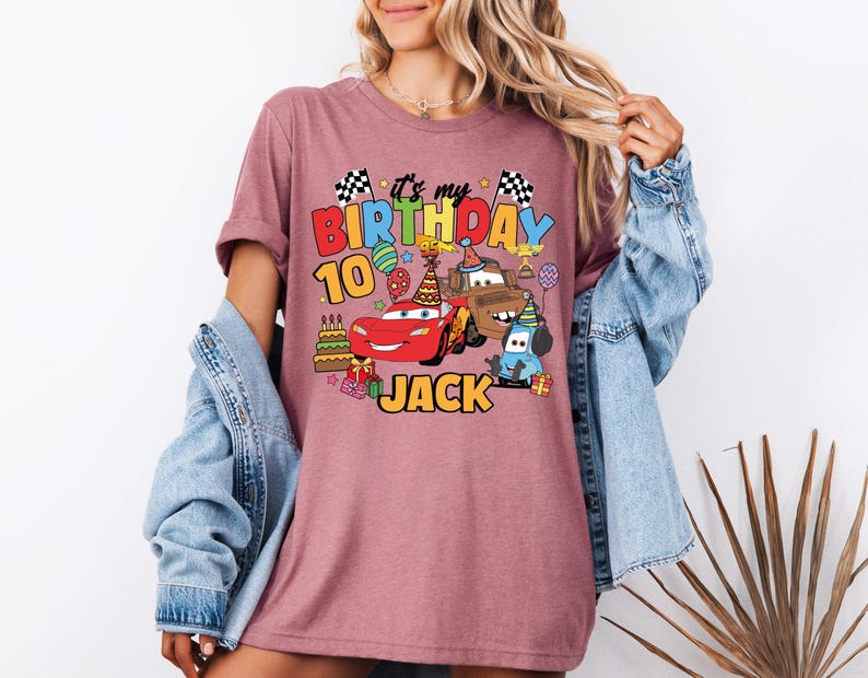 Disney Cars Birthday Shirt, Lightning McQueen Birthday T-Shirt, WDW Birthday Boy Tee, Family Birthday Sweatshirt, Pixar Birthday Boy Sweat