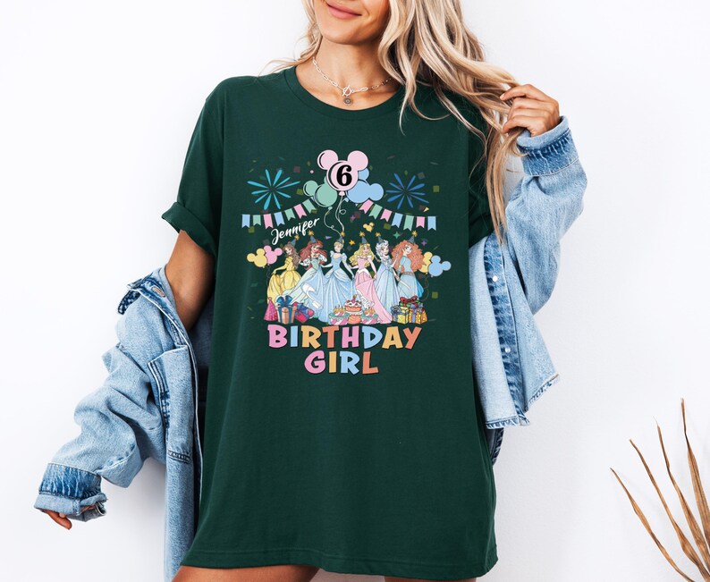 Custom Name Princess Shirt, Disney Princess Birthday T-Shirt, Disney Birthday Girl Tee, Elsa and Friends Sweatshirt, Birthday Party Sweat
