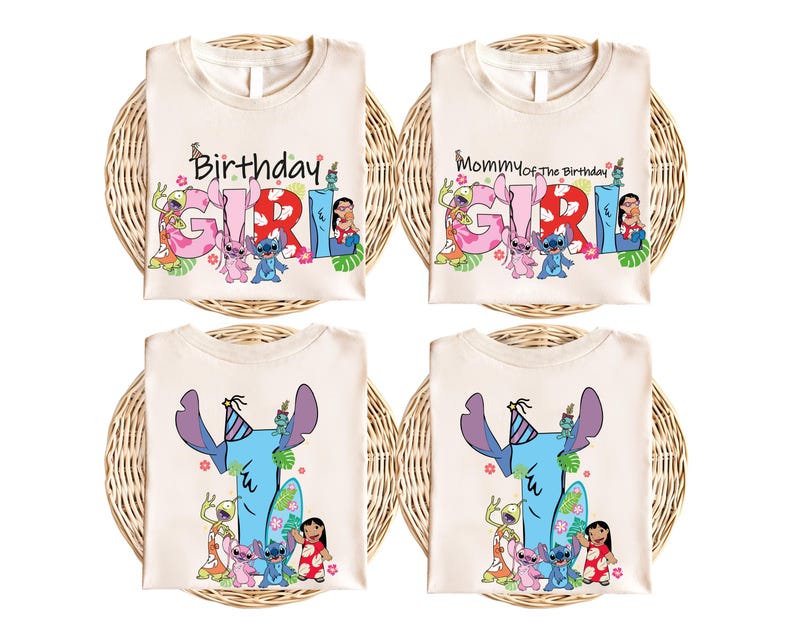 Disney Stitch Birthday Girls Shirt, Stitch Birthday Mom and Dad Shirt, WDW Stitch Family Birthday Trip Shirts, Disney Lilo Stitch Shirt
