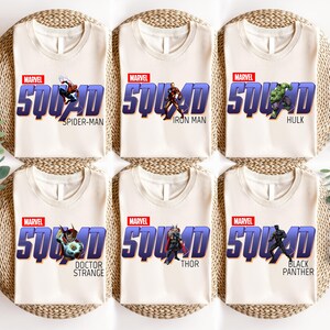 Disney Superhero Squad Shirt, Marvel Avengers Team T-shirt, Disneyland Family Vacation Matching 2025 Shirt, Marvel Group Tee, Spider Man Tee