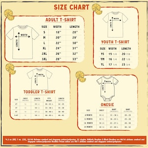 the size chart for a baby's t - shirt