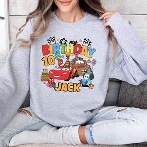 Disney Cars Birthday Shirt, Lightning McQueen Birthday T-Shirt, WDW Birthday Boy Tee, Family Birthday Sweatshirt, Pixar Birthday Boy Sweat