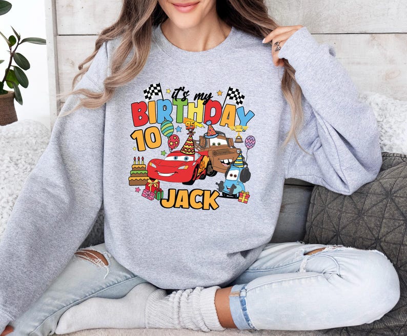 Disney Cars Birthday Shirt, Lightning McQueen Birthday T-Shirt, WDW Birthday Boy Tee, Family Birthday Sweatshirt, Pixar Birthday Boy Sweat