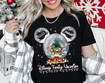 Disney Christmas Family Vacation Shirt, Custom Mickey Friends Xmas Shirts, Disney Christmas Trip 2025 Shirt, Disneyland Holiday T-Shirt