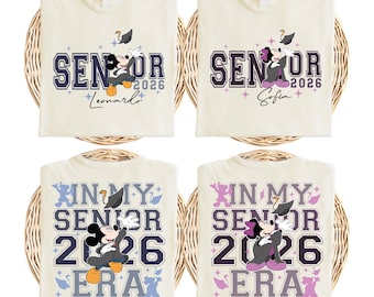 In My Disney Senior Era 2026 Shirt, Mickey and Minnie Senior Shirt, Disneyland Graduate T-Shirt, Disney Senior Family Squad Sweatshirt