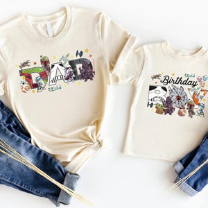 Maglietta di compleanno di Star Wars, maglietta Disney per festeggiare il compleanno del bambino, maglietta di tutti i personaggi di Star Wars, maglietta di Darth Vader di Star Wars, viaggio Disney per famiglie 2025