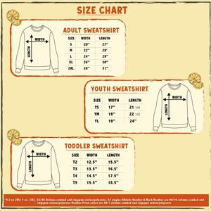 the size chart for a sweatshirt with measurements