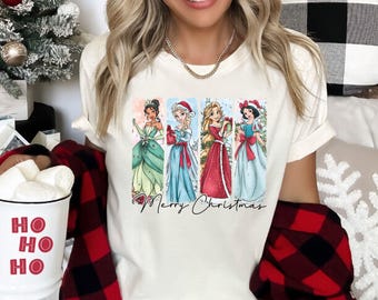 Disney Prinzessin Weihnachten Shirt, es ist die schönste Zeit des Jahres T-Shirt, Disney Mädchen Reise Weihnachten Shirt, Disneyland Urlaub T-Shirt
