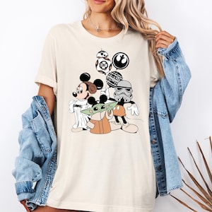 Baby Yoda and Princess Leia T-Shirt, Disney Star Wars Shirt, BB8 Droid Shirt, Death Star Shirt, Jedi Shirt, Star Wars Balloons Shirt