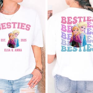 Disney Frozen Elsa and Anna Besties Shirt, Princess Best Friends Shirt, Disney Family Matching Tee, Frozen Sisters Tee, Girls Trip 2025 Tee