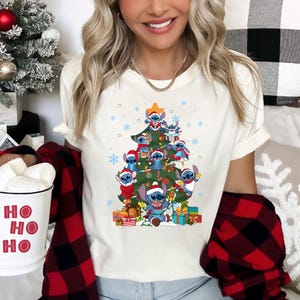 Disney Stitch Christmas Shirt, Disney Holiday Christmas Shirt, Disney Santa Stitch Xmas Shirt, Disneyland Holiday Christmas T-shirt