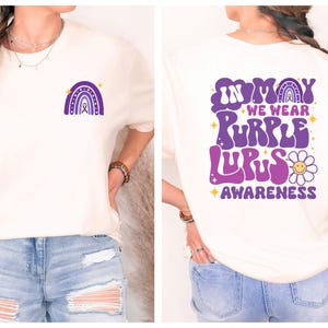 In May We Wear Purple Lupus Awareness Shirt, Support Lupus Fighters Tee, Lupus Awareness Month Tee, Purple Ribbon For Lupus Sweatshirt