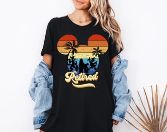 Disney Retired T-Shirt, Sunset Retirement 2026 Mickey Ears Sweatshirt, Funny Retirement Shirt, Disneyland Vacation Shirt, Disney Trip Shirt