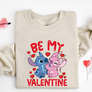 Dİsney Be Mine Valentine Sweatshirt, Stitch And Angel Be Mine Valentine Shirt, Happy Valentines Day T-Shirt, Husband and Wife Shirt
