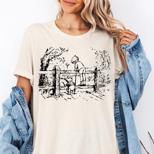 Maglietta con Winnie the Pooh e Christopher Robin, Maglietta Disney con schizzi e amici di Winnie the Pooh, Maglietta vintage per neonati, Maglietta classica con Winnie the Pooh
