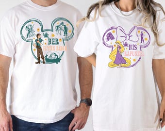 Her Flynn Rider His Rapunzel Tee, Disney Princess And Prince Valentine's Day Shirt, Disney My Lost Princess Shirt, Disneyland Honeymoon Tee