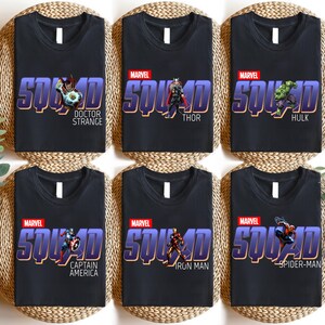 Disney Superhero Squad Shirt, Marvel Avengers Team T-shirt, Disneyland Family Vacation Matching 2025 Shirt, Marvel Group Tee, Spider Man Tee