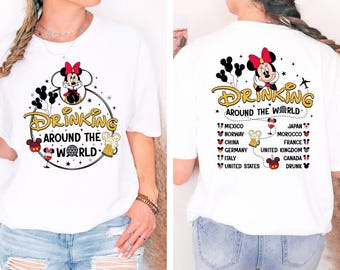 Minnie Drinking Team-tröja, Disney Drinking Around World-tröja, Disneyland Vacation-tröja, Epcot Food and Wine Festival-tröja