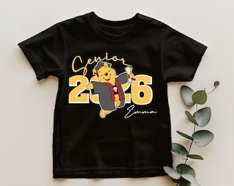 Nalle Puh-skjorta för avgångselev 2026, Disney-skjorta för klass 2026, personlig Puh-examenskjorta, examens-T-shirt för klass 2026