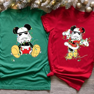 Mickey Minnie Stormtrooper Christmas Shirt, Disney Star Wars Xmas Sweatshirt, Disney Family Xmas Trip Shirt, Disneyland Xmas Holiday Shirt