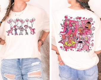 Camiseta de Toy Story Love, camiseta de Disney Woody Jessie Love, camiseta de pareja de Pixar, camiseta de luna de miel de Disneyland, camiseta de Be My Valentine