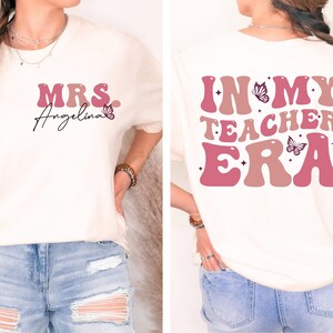 Maglietta &quot;In My Teacher Era&quot;, maglietta &quot;Back To School&quot;, maglietta personalizzata per insegnanti di scuola elementare, maglietta di apprezzamento per gli insegnanti, felpa con cappuccio per la squadra degli insegnanti