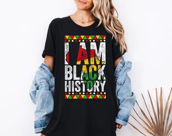Camiseta "Soy historia negra", camiseta afroamericana, camiseta "Black Lives Matter", camiseta del Mes de la Historia Negra, camiseta de los Derechos Humanos, camiseta del Juneteenth