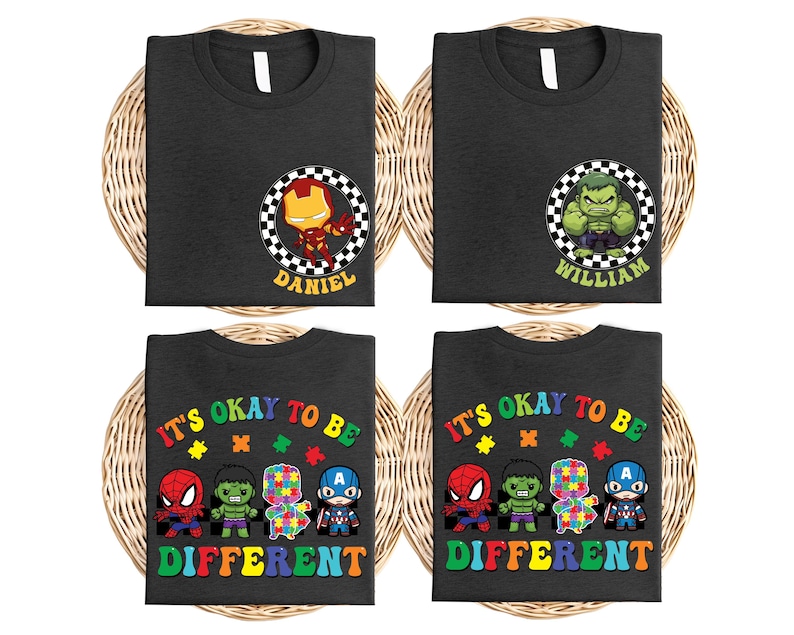 Custom Name Superhero Autism Shirt, Autism Awareness Avengers T-shirt ...