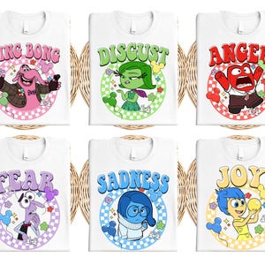 Maglietta Disney Inside Out, T-shirt Disneyland Pixar, Maglietta &quot;Oggi è un giorno di memoria fondamentale&quot;, Maglietta &quot;Vacanze in famiglia Disney 2025&quot;, Gioia, Tristezza, Rabbia, Invidia