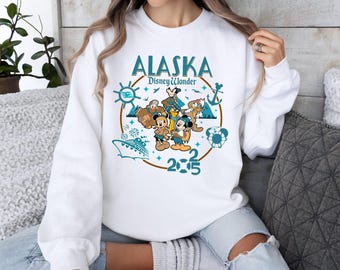 Disney Alaska Cruise 2025 T-shirt, Mickey And Friends Matching Cruise Tee, Disney Wonder Matching Cruise Shirts, Alaska Disney Wonder Tee