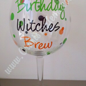 Birthday Witches Brew Wine Glass