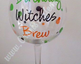 Birthday Witches Brew Wine Glass