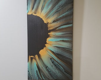 Sunflower Acrylic Swipe Painting