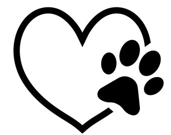 Paw Print Love Decal