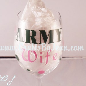 Army Wife Wine Glass