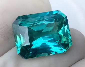 Royal 7 Ct Certified Natural Grandidierite bluish Montana Grandidierite Emerald Cut Loose Grandidierite  Personalized Gift Loose Gemstone