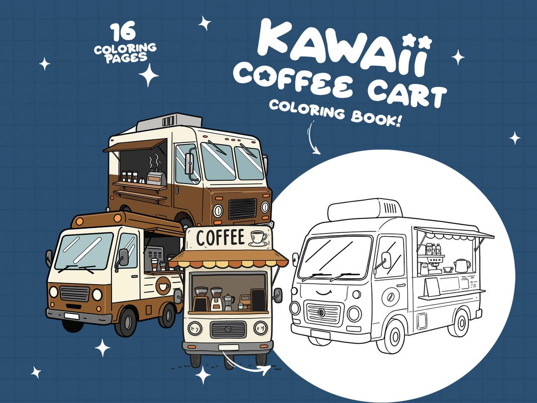 Cafe Coloring Book Coffee Shop Coloring Storefront Coloring Pages Cozy ...
